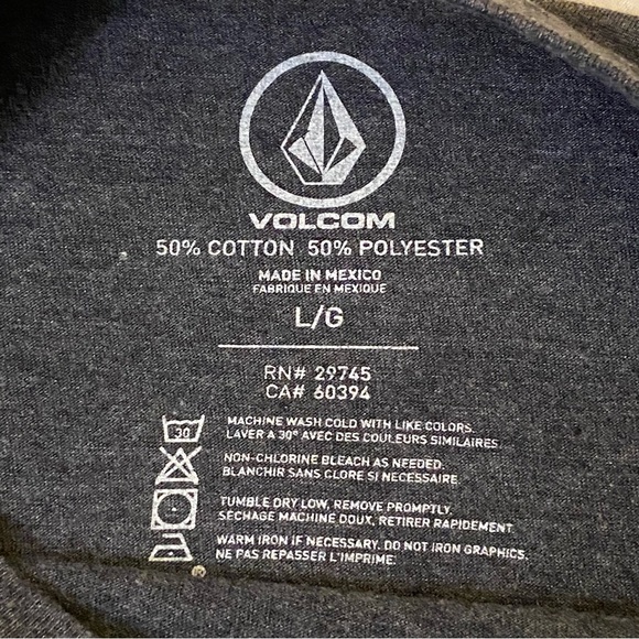 Volcom gray comfy relaxed t-shirt sz L 50/50 cotton/polyester - Picture 8 of 11